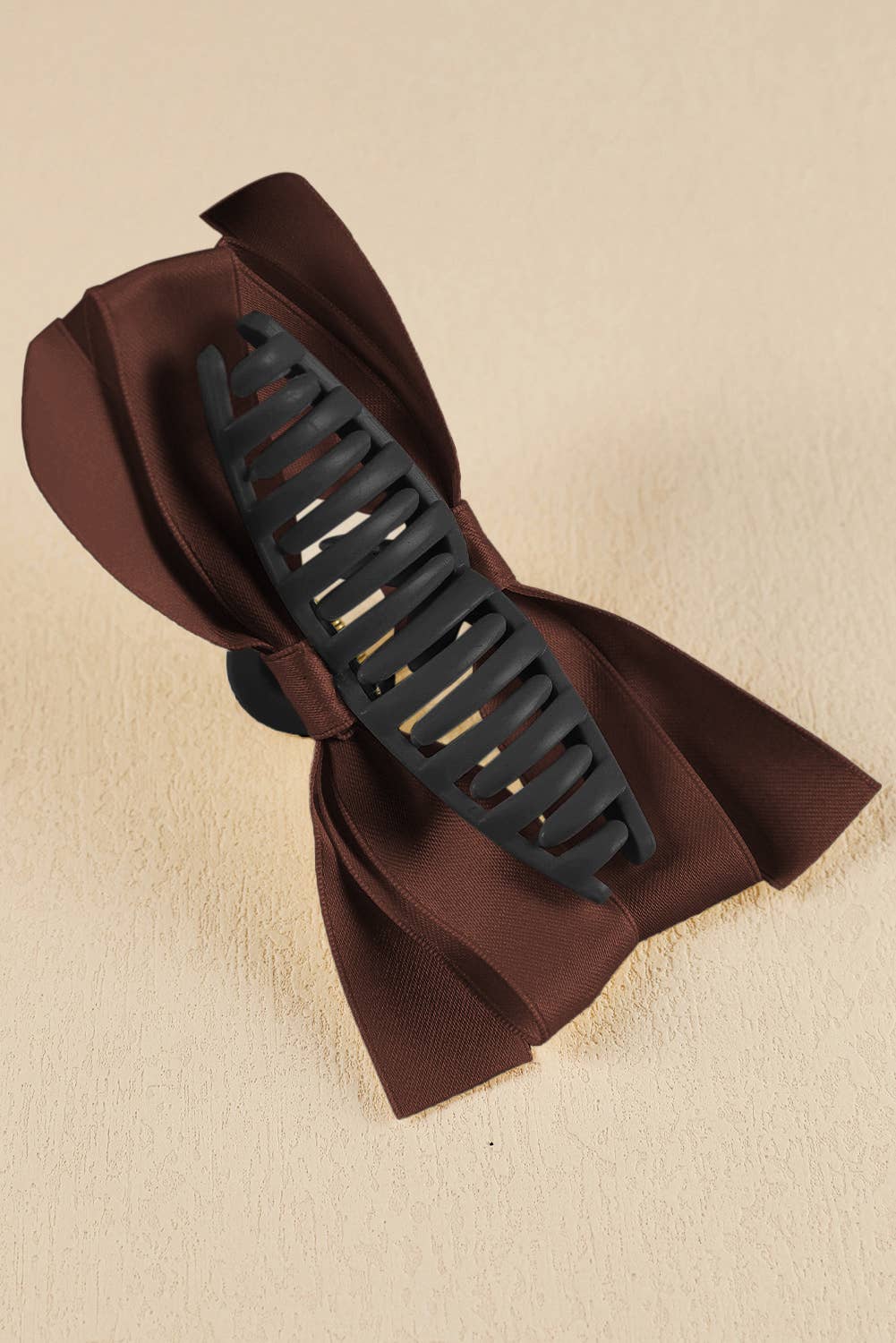 Black Bow Decor Large Hair Claw Clip: Black / Plastic / ONE SIZE