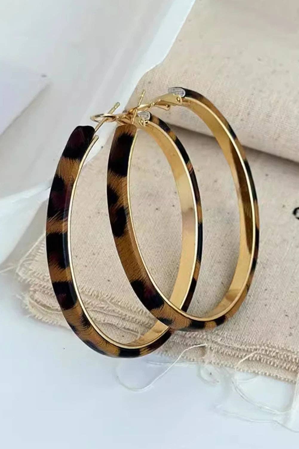 Thai Curry Stainless Alloy Leopard Hoop Earrings: Thai Curry / 100%Alloy / ONE SIZE