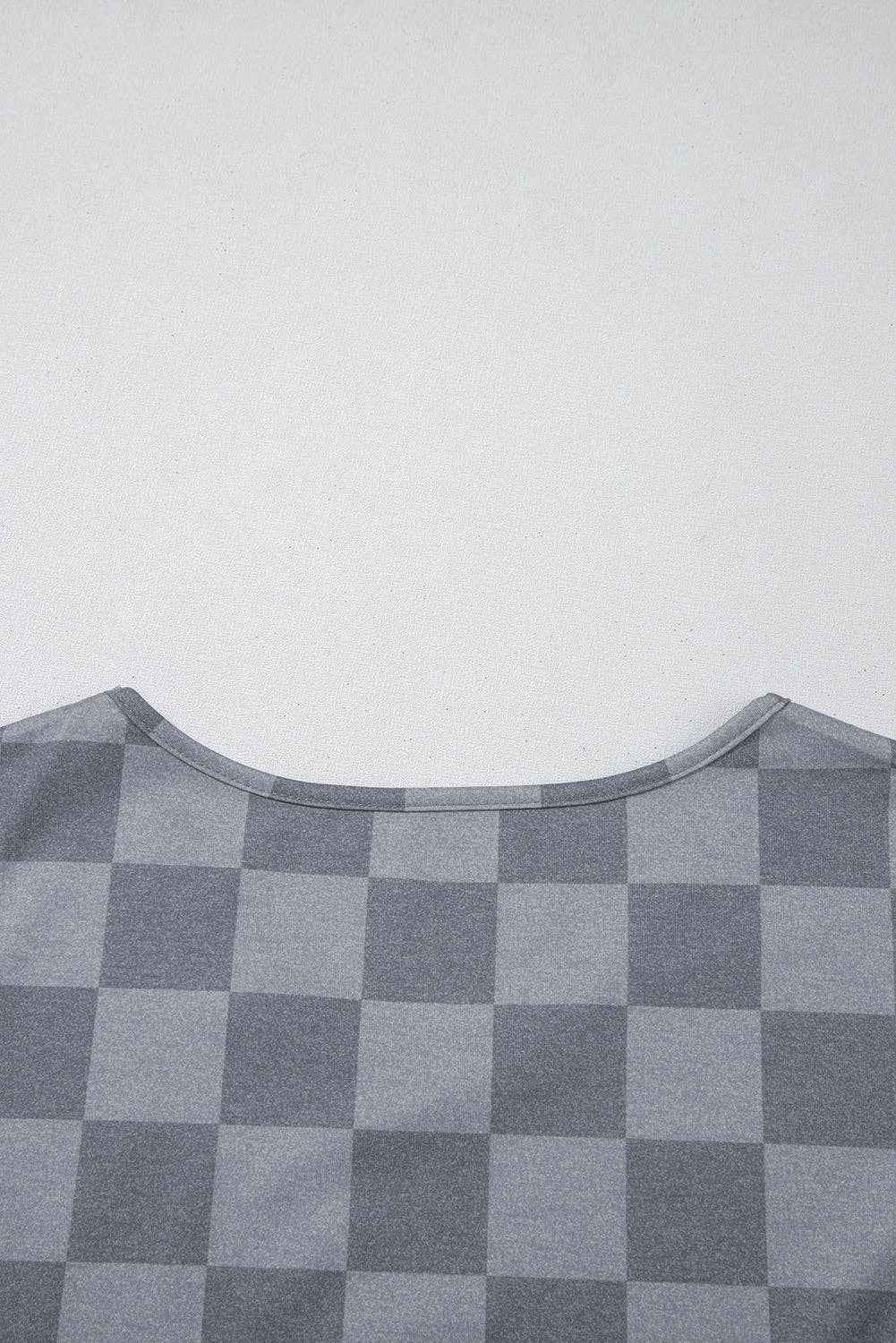 Beige Checkered Lounge Set V Neck Tee Shorts: Beige / 95%Polyester+5%Elastane / M