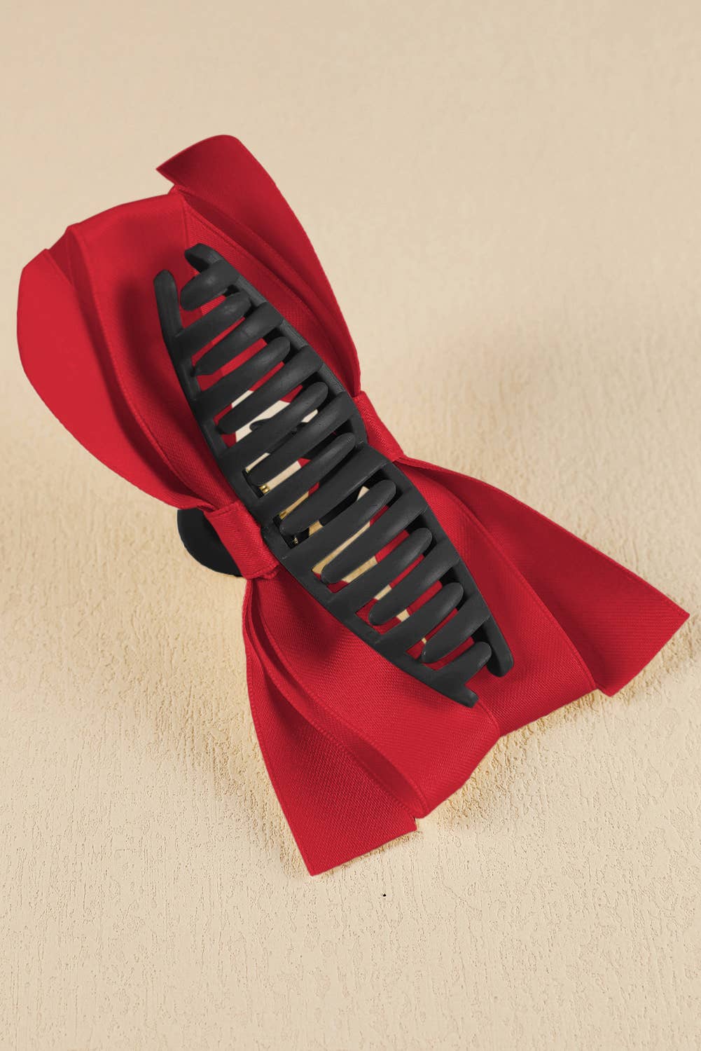 Black Bow Decor Large Hair Claw Clip: Black / Plastic / ONE SIZE