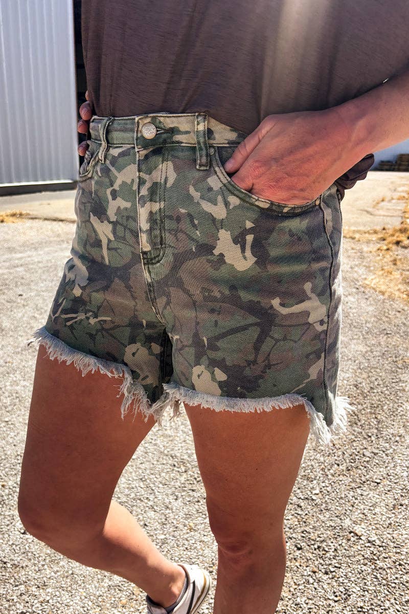 Kreek Denim Shorts - Camo: 13/14