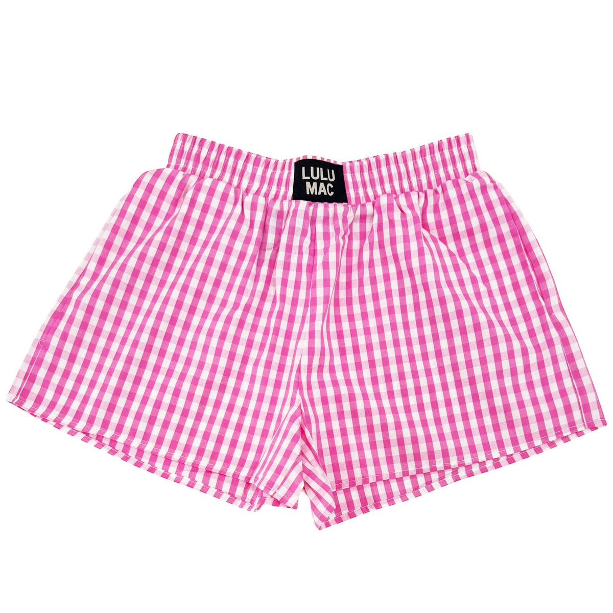 BXGH-PINK GINGHAM BOXER SHORT: PINK / XSmall