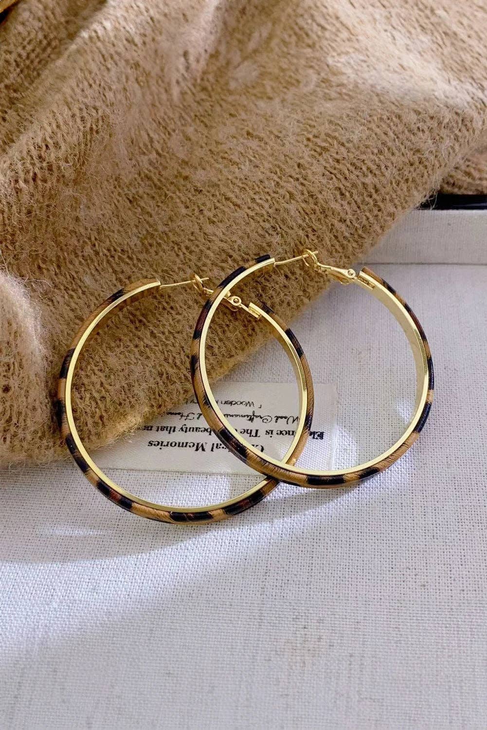 Thai Curry Stainless Alloy Leopard Hoop Earrings: Thai Curry / 100%Alloy / ONE SIZE