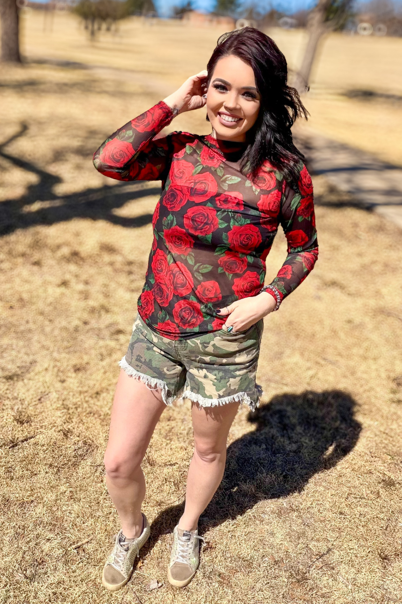 Kreek Denim Shorts - Camo: 9/10