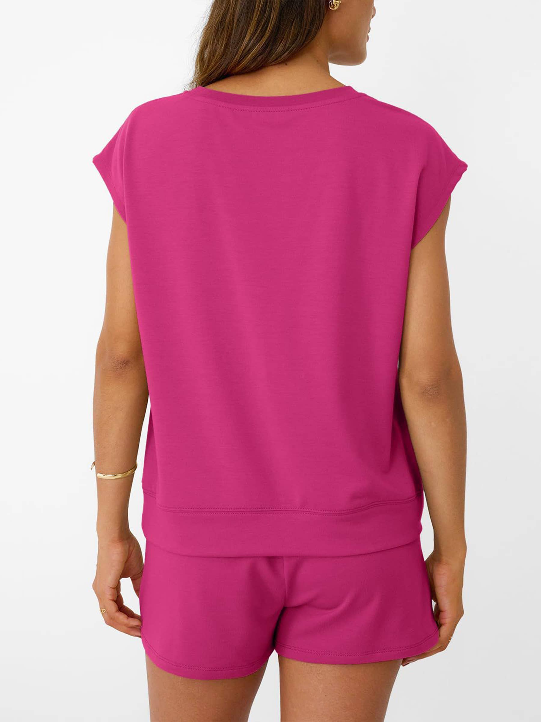 Round-neck Short-sleeved Top and Short Two-piece Casual Set